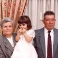 Arminda Neves e Manuel Grácio no baptizado da neta Rita.