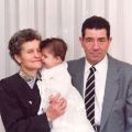 Arminda Neves, Cristiana e Manuel Grácio, no baptizado de Cristiana.