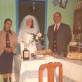 Maria Irene Bento, Maria Isabel e António Fontinha, no casamento da filha.