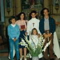 Profissão de Fé de Nuno Miguel, filho de Jorge Costa (esq. p/ dta: Jorge, Maria Jesus Santos, Nuno Miguel, Jorge Costa e Marina, à frente)