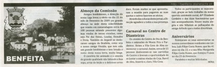 Notícia publicada no Jornal de Arganil, em 5 de Março de 2009