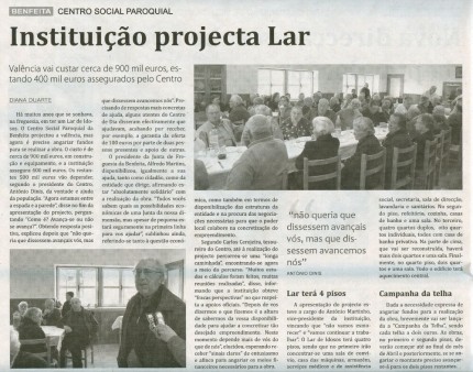 Notícia publicada no Jornal de Arganil, em 2 de Abril de 2009