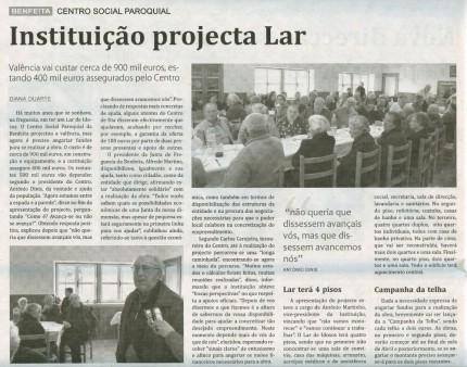 Notícia publicada no Jornal de Arganil, em 2 de Abril de 2009
