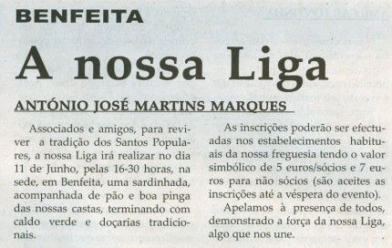 Notícia publicada na Comarca de Arganil, em 13 de Maio de 2009