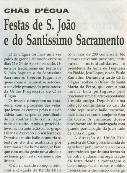 Notícia publicada na Comarca de Arganil, em 1 de Outubro de 2008  