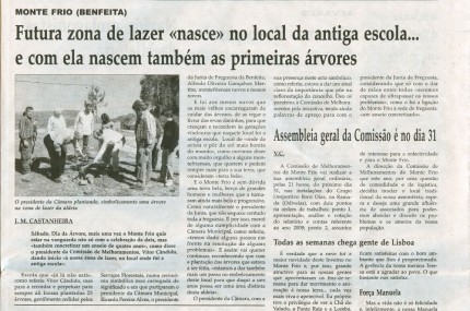 Notícia publicada na Comarca de Arganil, em 25 de Março de 2009 