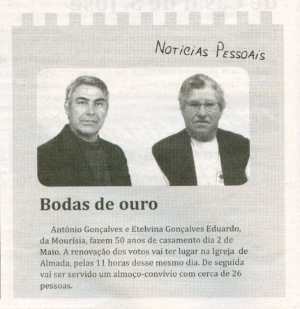 Notícia publicada no Jornal de Arganil, em 15 de Abril de 2010