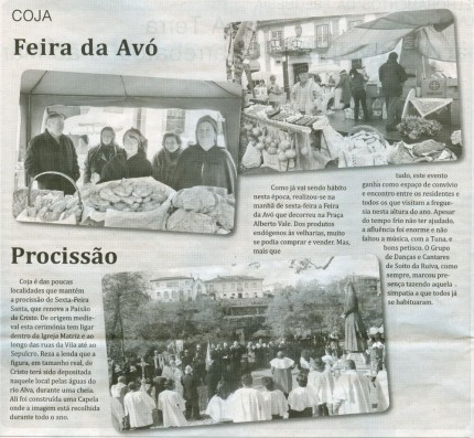 Notícia publicada no Jornal de Arganil, em 16 de Abril de 2009