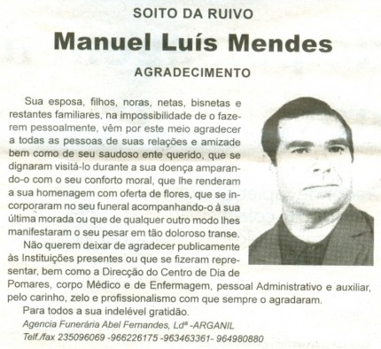 Notícia publicada no Jornal de Arganil, em 22 de Outubro de 2009