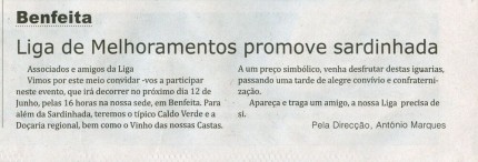 Notícia publicada no Jornal de Arganil,em 27 de Maio de 2010