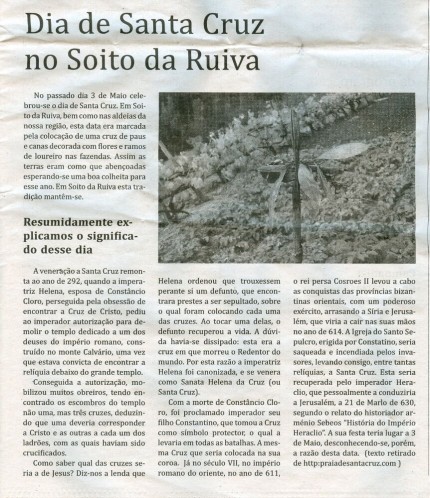 Notícia publicada no Jornal de Arganil, em 20 de Maio de 2010