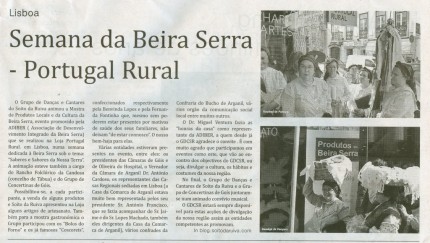 Notícia publicada no Jornal de Arganil, em 3 de Junho de 2010